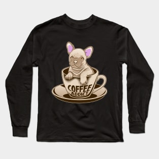 Puppy and Coffee Addict Long Sleeve T-Shirt